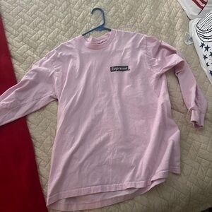 Supreme Light Pink Logo Long Sleeve
